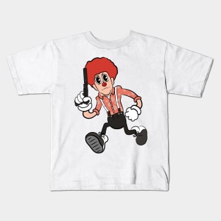 Secret agent clown assassin rubber hose vintage cartoon Kids T-Shirt